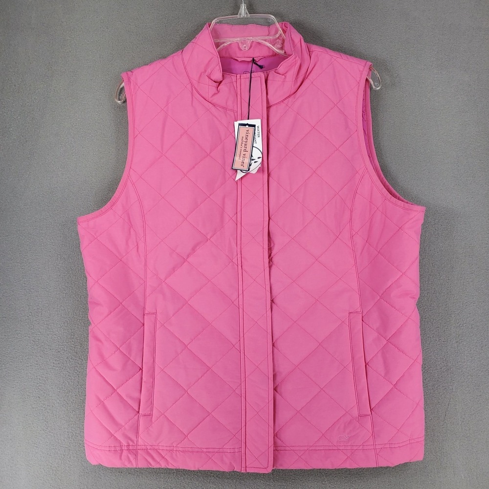 Vineyard Vines Quilted Pink Puffer Vest